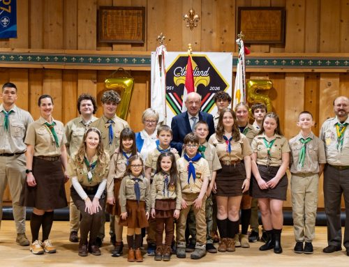 Dr. Sulyok Tamás Magyarország köztársasági elnöke látogatást tett Clevelandban, a Cserkészházhoz